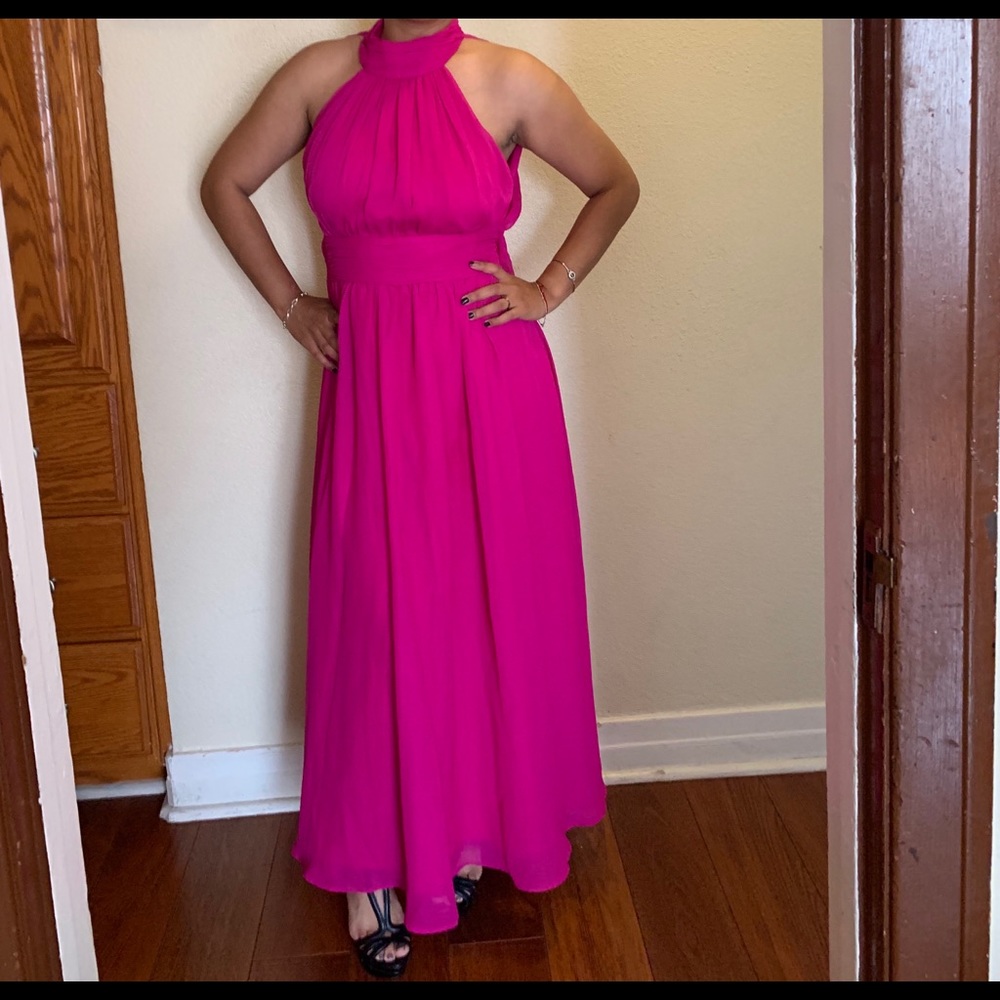 Evening Dress Belle Badgley Mischka Hot Pink Size 6